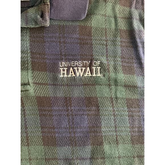 Gear for Sports University of Hawaii Vintage Golf Shirt Blue and Green Plaid XL - Picture 4 of 7